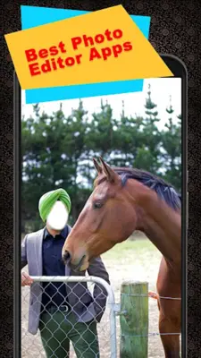 Horse With Man Photo Suit android App screenshot 1